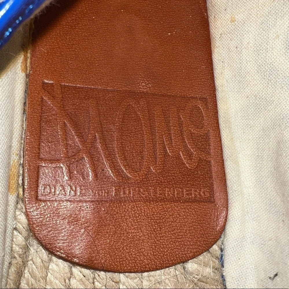 Diane von Furstenberg Blue Canvas Espadrille Flats